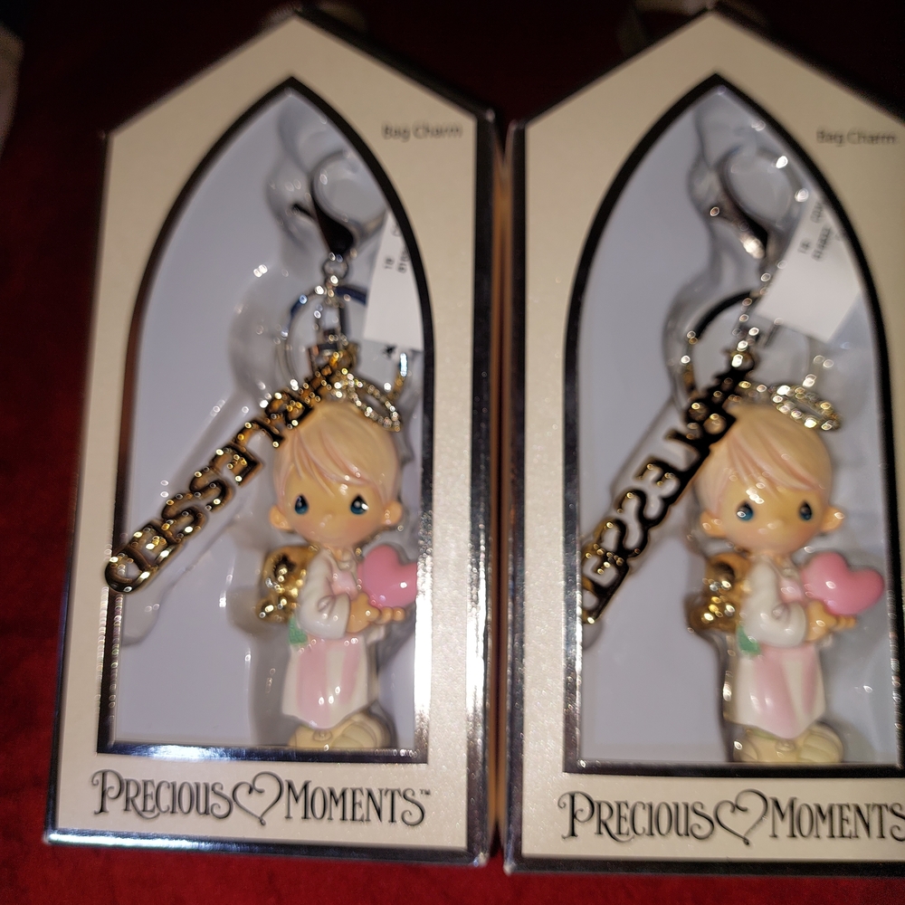 Precious Moments Bag Charm with Gold and Pink Accents